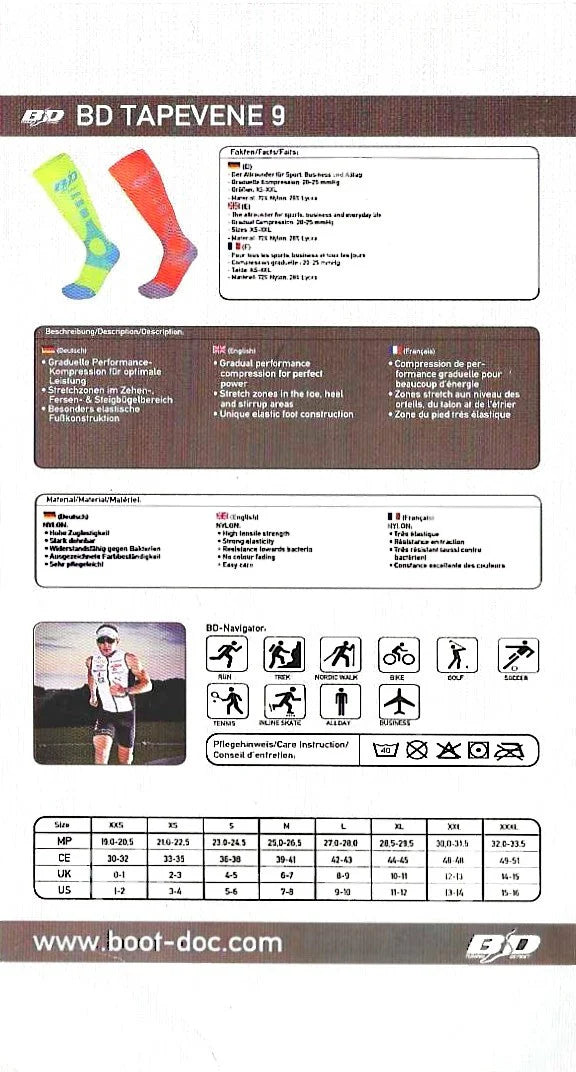 Bootdoc TAPEVENE PFI 90 運動襪