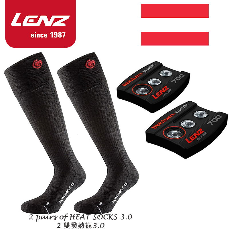 Chaussettes chauffantes Thermic Lenz + lithium pack 700